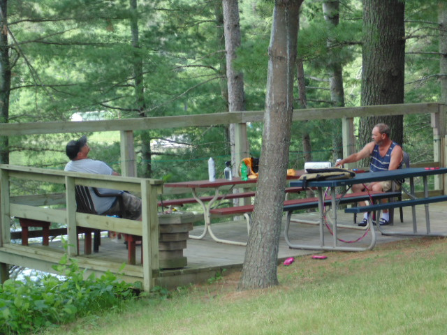 Relaxing on the deck